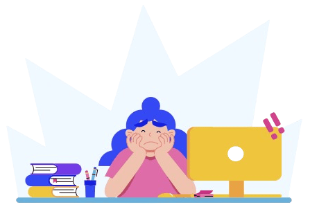 A student bored on the computer